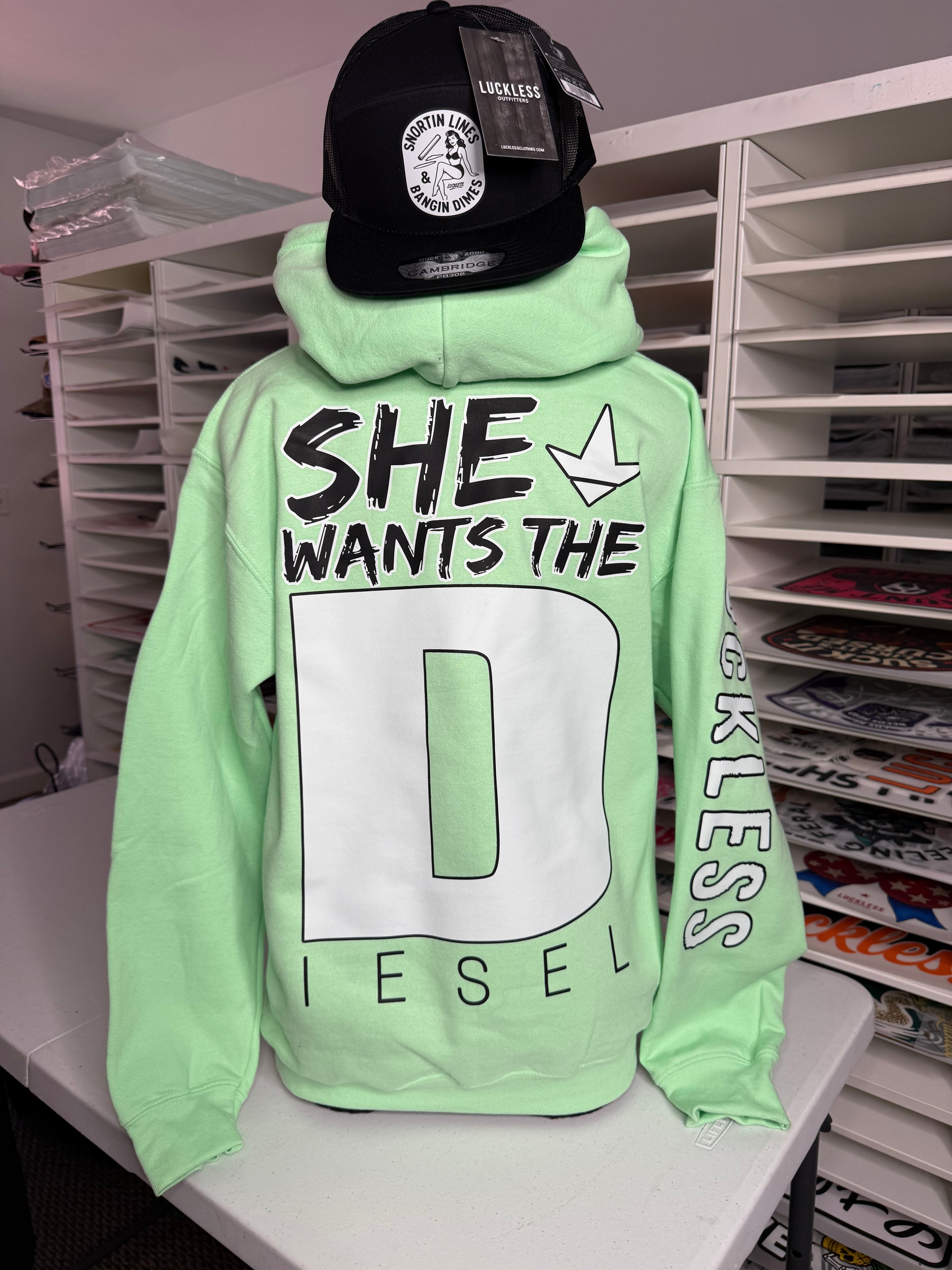 She Wants the Diesel Hoodie - Women's Diesel Truck Lover Pullover