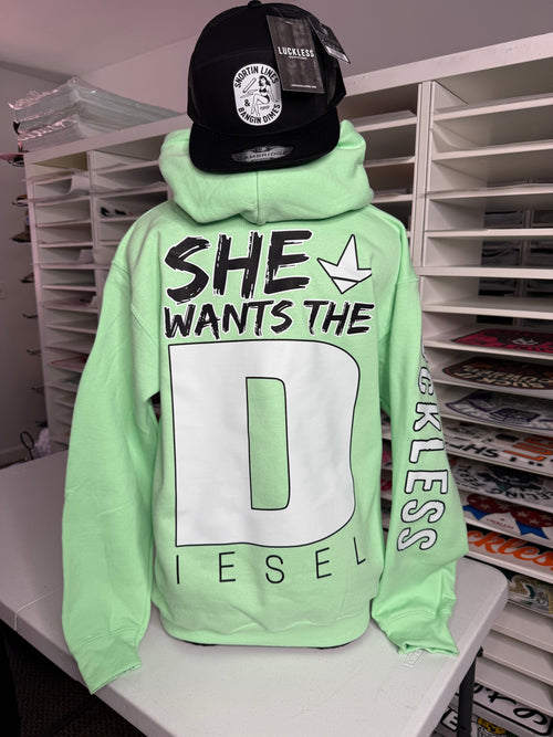 She Wants the Diesel Hoodie - Women's Diesel Truck Lover Pullover